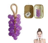 Grape Soap, Handcrafted Grapes Soaps on a Ropes, Natural Cold Process Artisan Soaps, DIY Exquisite Home Decor and Gift Choice for Washing Hands and Fresh Air Men Women (Purple)