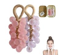 Grape Soap, Handcrafted Grapes Soaps on a Ropes, Natural Cold Process Artisan Soaps, DIY Exquisite Home Decor and Gift Choice for Washing Hands and Fresh Air Men Women (Pink+Light purple)