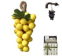 Grape Soap On A Rope,Grape Cluster Soap, Handmade Grape-Shaped Soap,Natural Cold Process Artisan Soaps for Face, Body Shower & Hands, Decorative Gift (yellow)
