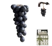 Grape Soap On A Rope,Grape Cluster Soap, Handmade Grape-Shaped Soap,Natural Cold Process Artisan Soaps for Face, Body Shower & Hands, Decorative Gift (black)