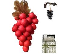Grape Soap On A Rope,Grape Cluster Soap, Handmade Grape-Shaped Soap,Natural Cold Process Artisan Soaps for Face, Body Shower & Hands, Decorative Gift (red)