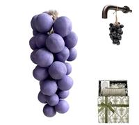Grape Soap On A Rope,Grape Cluster Soap, Handmade Grape-Shaped Soap,Natural Cold Process Artisan Soaps for Face, Body Shower & Hands, Decorative Gift (purple)