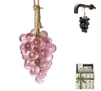 Grape Soap On A Rope,Grape Cluster Soap, Handmade Grape-Shaped Soap,Natural Cold Process Artisan Soaps for Face, Body Shower & Hands, Decorative Gift (crystal pink)