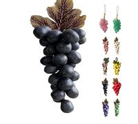 Grape Soap On A Rope, Grape Cluster Soap, Handmade Grapes Shaped Soaps, Natural Cold Process Artisan Soaps for Face, Body & Hands, Unique Gift, Home Decor (Black)