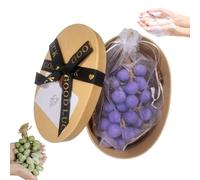 Grape Soap on a Rope, Grape Cluster Soap, Handmade Grapes Shaped Soaps, Natural Cold Process Artisan Soaps, for Washing Hands and Fresh Air Men Women (Purple 40 Pcs,Box)