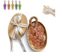 Grape Soap On A Rope, Handcrafted Grapes Soape Bunch Shaped, Natural Cold Process Artisan Soaps, To Hang Decor, Lasting Fragrance for Men and Women (Pink)