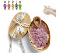 Grape Soap On A Rope, Handcrafted Grapes Soape Bunch Shaped, Natural Cold Process Artisan Soaps, To Hang Decor, Lasting Fragrance for Men and Women (Purple)
