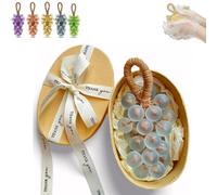 Grape Soap On A Rope, Handcrafted Grapes Soape Bunch Shaped, Natural Cold Process Artisan Soaps, To Hang Decor, Lasting Fragrance for Men and Women (Blue)