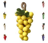 Grape Soap on a Rope, Handmade Bunch Shaped Bar Artisans, Natural Cold Process Artisan Soaps, Body Bath Grapes Bunch Soap for Man Woman (Yellow)