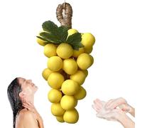Grape Soap on a Rope, Handmade Bunch Shaped Bar, Handcrafted Grapes Soaps, Natural Manual Grape-shaped Soaps for Showers, Baptisms & Home Spa (Yellow)