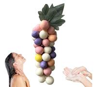 Grape Soap on a Rope, Handmade Bunch Shaped Bar, Handcrafted Grapes Soaps, Natural Manual Grape-shaped Soaps for Showers, Baptisms & Home Spa (Mixed colors)