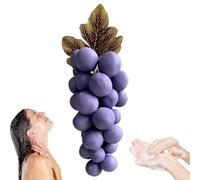 Grape Soap on a Rope, Handmade Bunch Shaped Bar, Handcrafted Grapes Soaps, Natural Manual Grape-shaped Soaps for Showers, Baptisms & Home Spa (Purple)