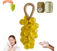 Grape Soap on a Rope, Handmade Crystal Grape Soap, Decorative for Washing Hands and Bath Cold Process Method, Gift Choice for Decoration Soaps Men Women (Yellow)
