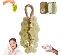 Grape Soap on a Rope, Handmade Crystal Grape Soap, Decorative for Washing Hands and Bath Cold Process Method, Gift Choice for Decoration Soaps Men Women (Beige)