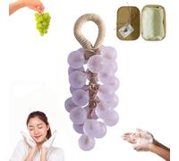 Grape Soap on a Rope, Handmade Crystal Grape Soap, Decorative for Washing Hands and Bath Cold Process Method, Gift Choice for Decoration Soaps Men Women (Light purple)