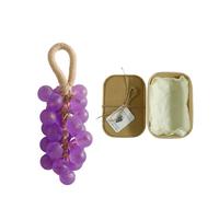 Grape Soap On A Rope-Handmade Crystal Grape Soap for Hand Face Natural Cold Process Artisan Soaps Lasting Fragrance Christmas Birthday Gift for Men and Women To Hang Decor (Purple)