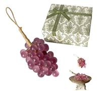 Grape Soap On A Rope,Handmade Grape Cluster Shaped Soaps,Handmade with Fresh Vine Grapes Essence, for Face, Body & Hands (Large purple Ribbon Gift Box)