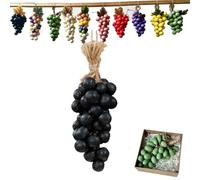 Grape Soap on a Rope, Handmade Grape Shaped Soap, Face & Body Bath Grapes Cluster Soaps for Shower, Home Decor (Black)