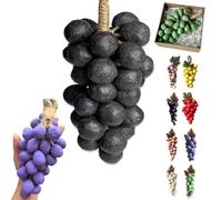 Grape Soap on a Rope, Handmade Grapes-Shaped Soap, for Face, Hands, Body Shower & Fresh Air, Home Decor (Black,42pcs)