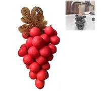 Grape Soap on a Rope, Handmade Grapes-Shaped Soaps, for Face, Body Shower & Hands, Decorative Soap Bars, No Need to DIY, Washing Hands and Fresh Air (Red)
