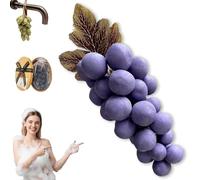 Grape Soap on a Rope, Handmade Grapes-Shaped Soaps, Grapes Vine Soaps on a Ropes, for Face, Body Shower & Hands, Decorative Soap Bars, Exquisite Home Decor and Gift Choice (Purple)