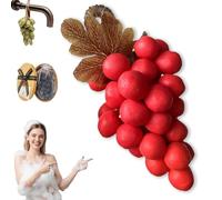 Grape Soap on a Rope, Handmade Grapes-Shaped Soaps, Grapes Vine Soaps on a Ropes, for Face, Body Shower & Hands, Decorative Soap Bars, Exquisite Home Decor and Gift Choice (Red)