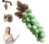 Grape Soap on a Rope, Handmade Grapes-Shaped Soaps, Grapes Vine Soaps on a Ropes, for Face, Body Shower & Hands, Decorative Soap Bars, Exquisite Home Decor and Gift Choice (Green)