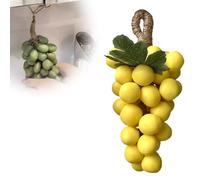 Grape Soap on a Rope, Handmade Grapes-Shaped Soaps, Natural Cold Process Artisan Soaps, Exquisite Home Decor for Face, Body Shower & Hands, Decorative Soap Bars (Yellow)