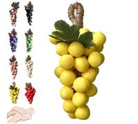 Grape Soap on a Rope, Handmade Grapes-Shaped Soaps, Natural Cold Process Artisan Soaps for Face, Body Shower & Hands, Decorative Soap Bars for Bathroom or Home Aesthetic (Yellow 1pcs)