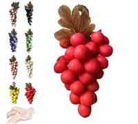 Grape Soap on a Rope, Handmade Grapes-Shaped Soaps, Natural Cold Process Artisan Soaps for Face, Body Shower & Hands, Decorative Soap Bars for Bathroom or Home Aesthetic (Red 1pcs)