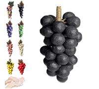 Grape Soap on a Rope, Handmade Grapes-Shaped Soaps, Natural Cold Process Artisan Soaps for Face, Body Shower & Hands, Decorative Soap Bars for Bathroom or Home Aesthetic (Black 1pcs)