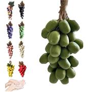 Grape Soap on a Rope, Handmade Grapes-Shaped Soaps, Natural Cold Process Artisan Soaps for Face, Body Shower & Hands, Decorative Soap Bars for Bathroom or Home Aesthetic (Green 1pcs)