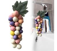 Grape Soap on a Rope, Handmade Grapes-Shaped Soaps, Natural Cold Process Artisan Soaps for Face, Decorative Soap Bars, Exquisite Home Decor and Gift Choice (Colorful)