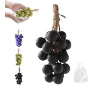Grape Soap On A Rope,Handmade Grapes-Shaped Soaps, Natural Cold Process Artisan Soaps, Handmade DIY Exquisite Home Decor and Gift Choice for Washing Hands and Fresh Air Women Men-20-Black