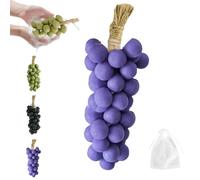 Grape Soap On A Rope,Handmade Grapes-Shaped Soaps, Natural Cold Process Artisan Soaps, Handmade DIY Exquisite Home Decor and Gift Choice for Washing Hands and Fresh Air Women Men-40-Purple