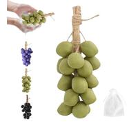 Grape Soap On A Rope,Handmade Grapes-Shaped Soaps, Natural Cold Process Artisan Soaps, Handmade DIY Exquisite Home Decor and Gift Choice for Washing Hands and Fresh Air Women Men-20-Green