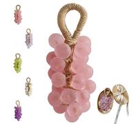 Grape Soap on a Rope, Luxurious Crystal Grape Soap for Gentle Cleansing, Aromatic Freshness & Skin Hydration to Hang Christmas Decor (Pink)