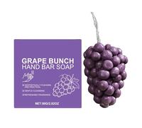 Grape Soap - Realistic Fruit Shape Handwash Bar for Face Body Hands Bathroom Shower Travel | Gentle Cleansing Moisturizing Vegetable-Based Soap with Natural Scent Fun Novelty Design for Women Men Home