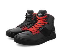 Grapelet Botas Moto Hombre,Zapatos de Moto Transpirables para el Tobillo Almohadilla de Cambio Cremallera Lateral Suela Antideslizante Informal Negro, 42EU