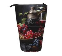 Grapes and Wine - Estuche extensible para lápices, tela Oxford multidiseño, altura ajustable, bolsa de cosméticos multiusos