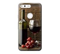 Grapes Bottle and Glass of Red Wine Funda Carcasa Case para Google Pixel