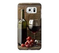 Grapes Bottle and Glass of Red Wine Funda Carcasa Case para Samsung Galaxy S7 Edge