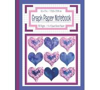 Graph Geek: 4x4 Graph Paper Composition Notebook - Heart Themed Quad-Ruled Journal for STEM, Math, Science, Art & Planning | 8.5 x 11 in | 110 Pages: ... Professionals | Cute Blue, Plum & Pink Cover