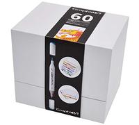 GRAPH’IT Kit de dibujo 60 rotuladores de pincel - Pincel y punta extra fina - Rotuladores de alcohol recargables - Ideal para ilustración, manga y diseño - Práctico almacenamiento de puntas de fieltro