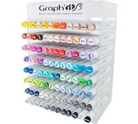 GRAPH’IT Rotuladores de Dibujo - Caja de 96 Rotuladores de Alcohol Doble Punta - Ilustración, Manga - Punta Extra Fina y Pincel - Display de 8 Niveles - Colores Mezclables y Recargables