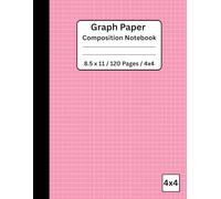 Graph Paper Composition Notebook - 8.5 x 11, 120 Pages, 4x4 Quad Ruled: Blush Pink Cover, Large Graphing Notebook for Math, Science, Engineering, Drawing, and Design Projects