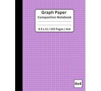 Graph Paper Composition Notebook 8.5 x 11 / 120 Pages / 4x4: Quad Ruled Grid Paper Notebook for School, Math, and Engineering Work - Lavender Cover