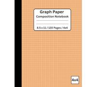 Graph Paper Composition Notebook - 8.5 x 11, 120 Pages, 4x4 Quad Ruled: Peach Cover (#efb177), Large Graphing Notebook for Math, Science, Engineering, Drawing, and Design Projects