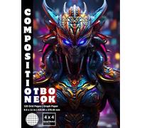 Graph Paper Composition Notebook Quad Ruled 4x4: 120 White Paper Grid Pages Gray 4 Squares per Inch 60 Sheets for School College Student Teacher Class ... Draw Size 8.5”x11” Alien Predator Warrior 1.