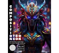 Graph Paper Composition Notebook Quad Ruled 4x4: 120 White Paper Grid Pages Gray 4 Squares per Inch 60 Sheets for School College Student Teacher Class ... Size 7.5”x9.25” Alien Predator Warrior 1.